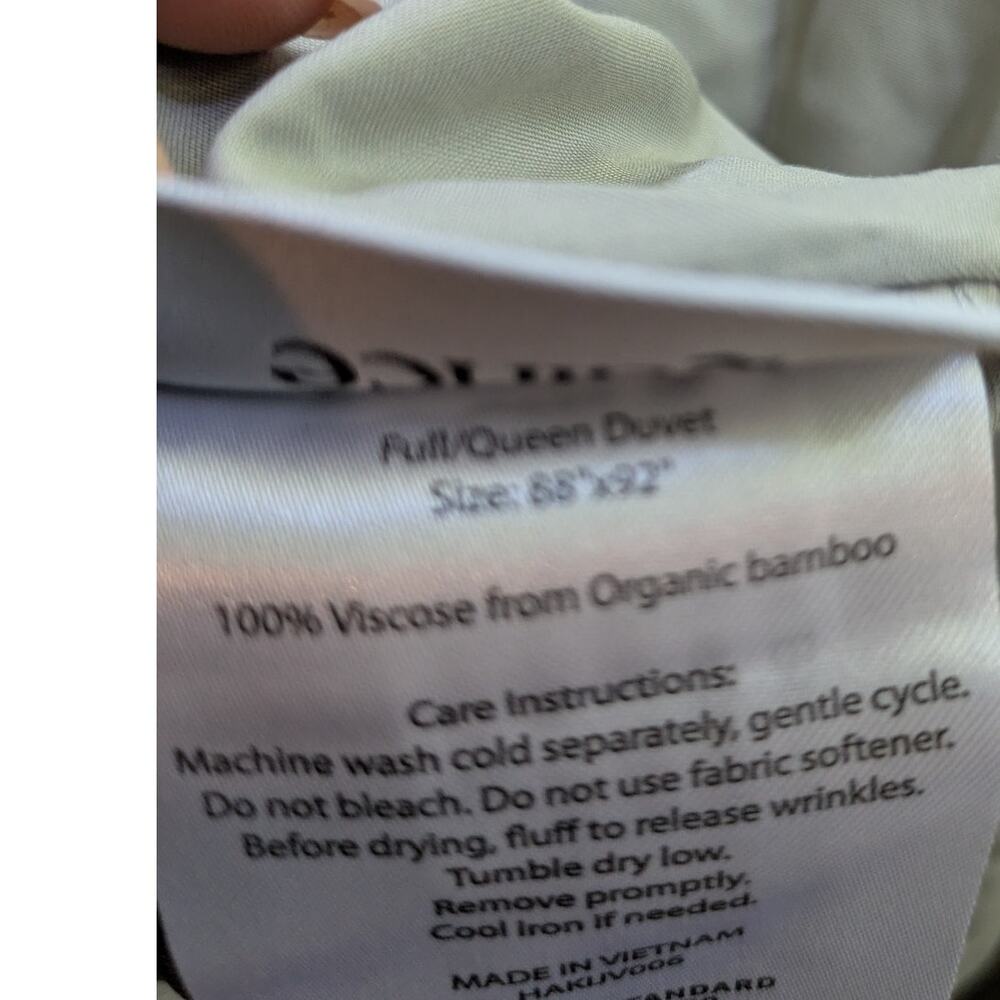 NEW Quince Full Queen Bamboo Duvet Cover 100% Organic Eucalyptus NO INSERT/SHAMS - Picture 5 of 5